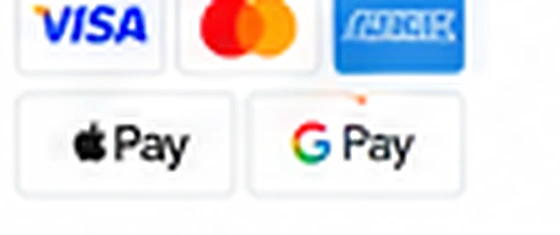 Visa, Mastercard, American Express, Apple Pay and Google Pay